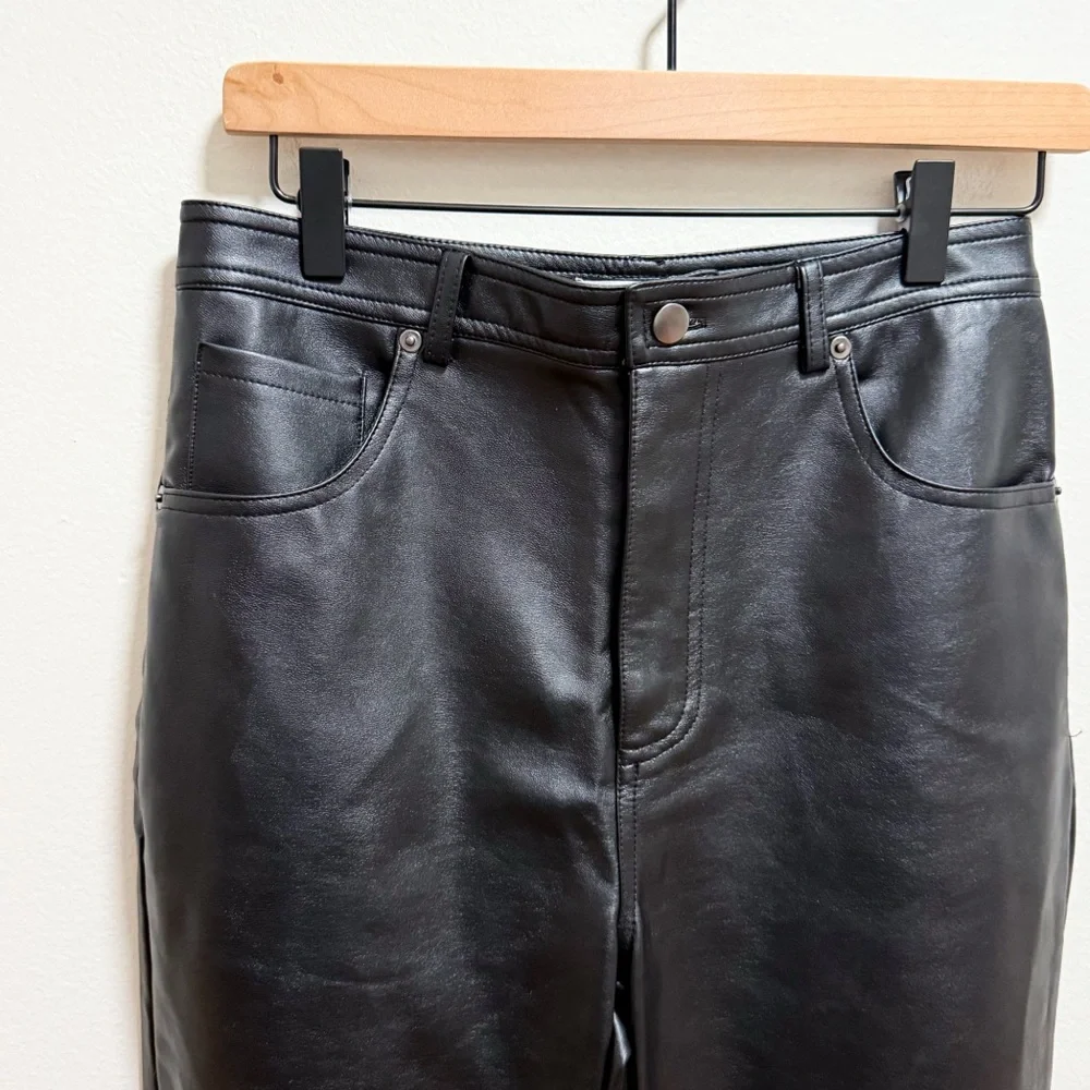 Steve Madden high rise black faux leather pants Aritzia Abercrombie trendy night - Picture 3 of 6